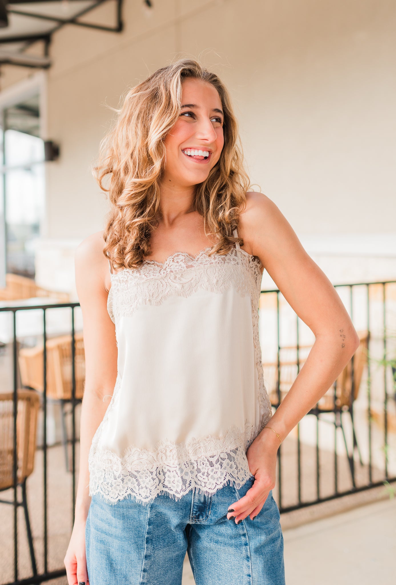 Waverly Lace Cami | Taupe