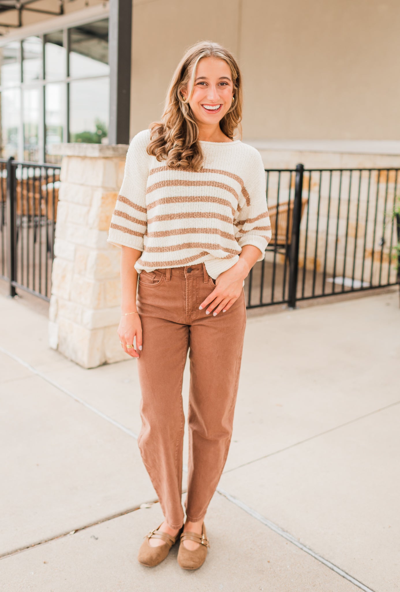 Page Sweater | Mocha Stripe