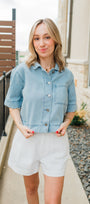 Heather Denim Top | Vintage Cloud