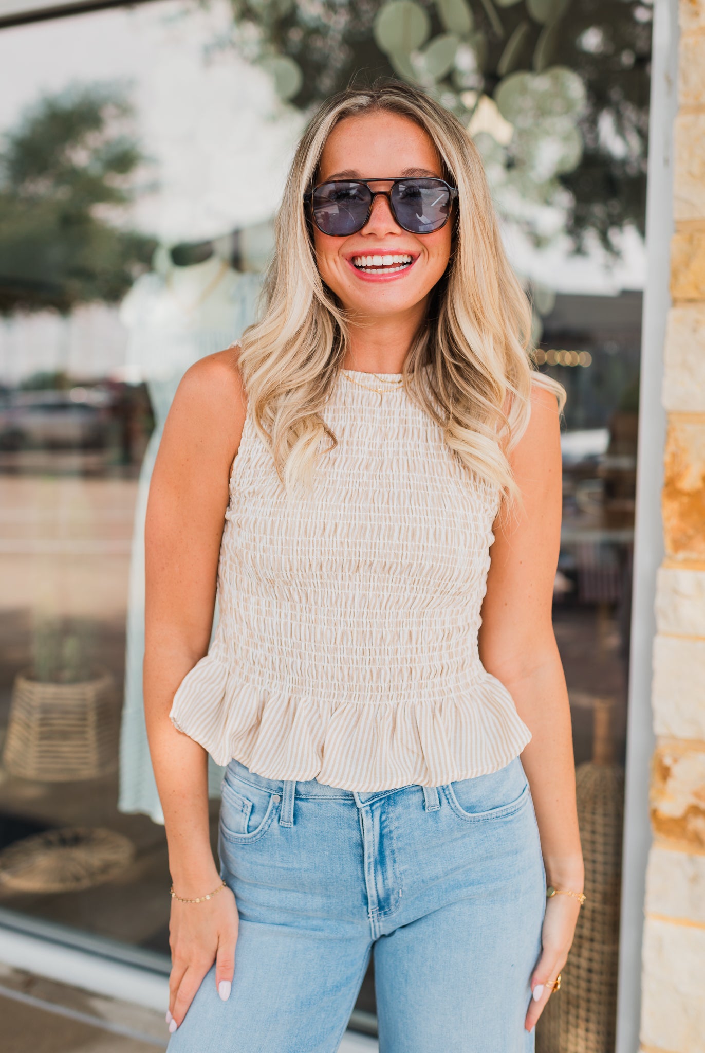Summer Nights Top | Light Khaki