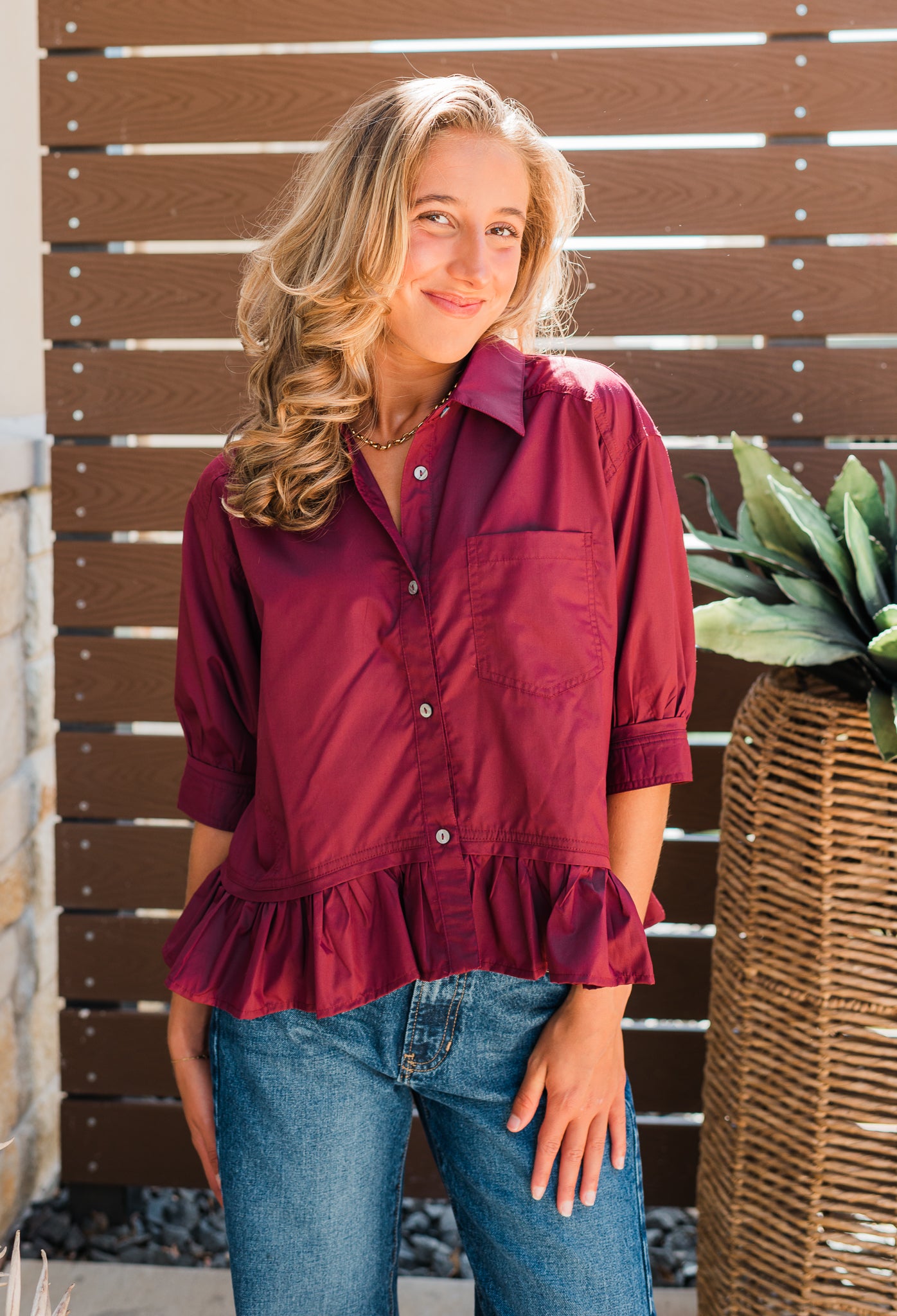 Reese Top | Maroon