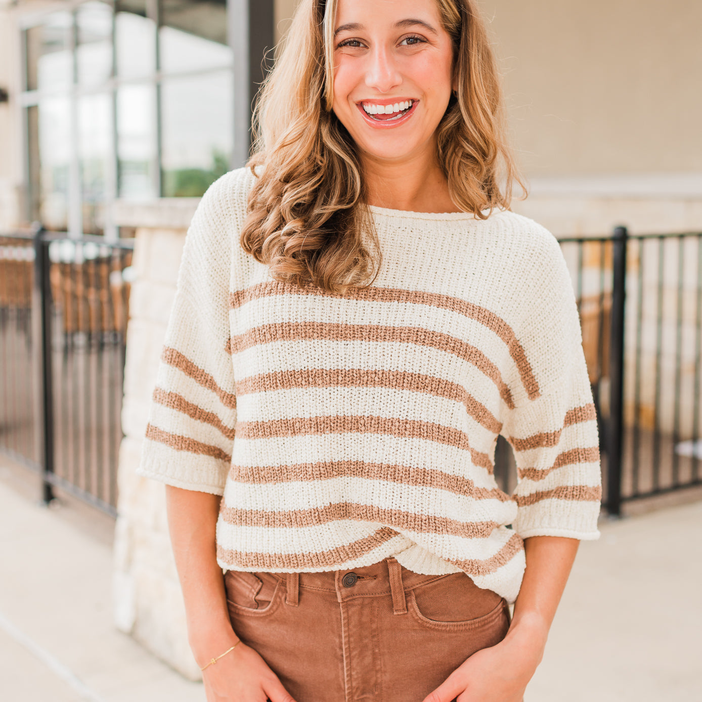 Page Sweater | Mocha Stripe