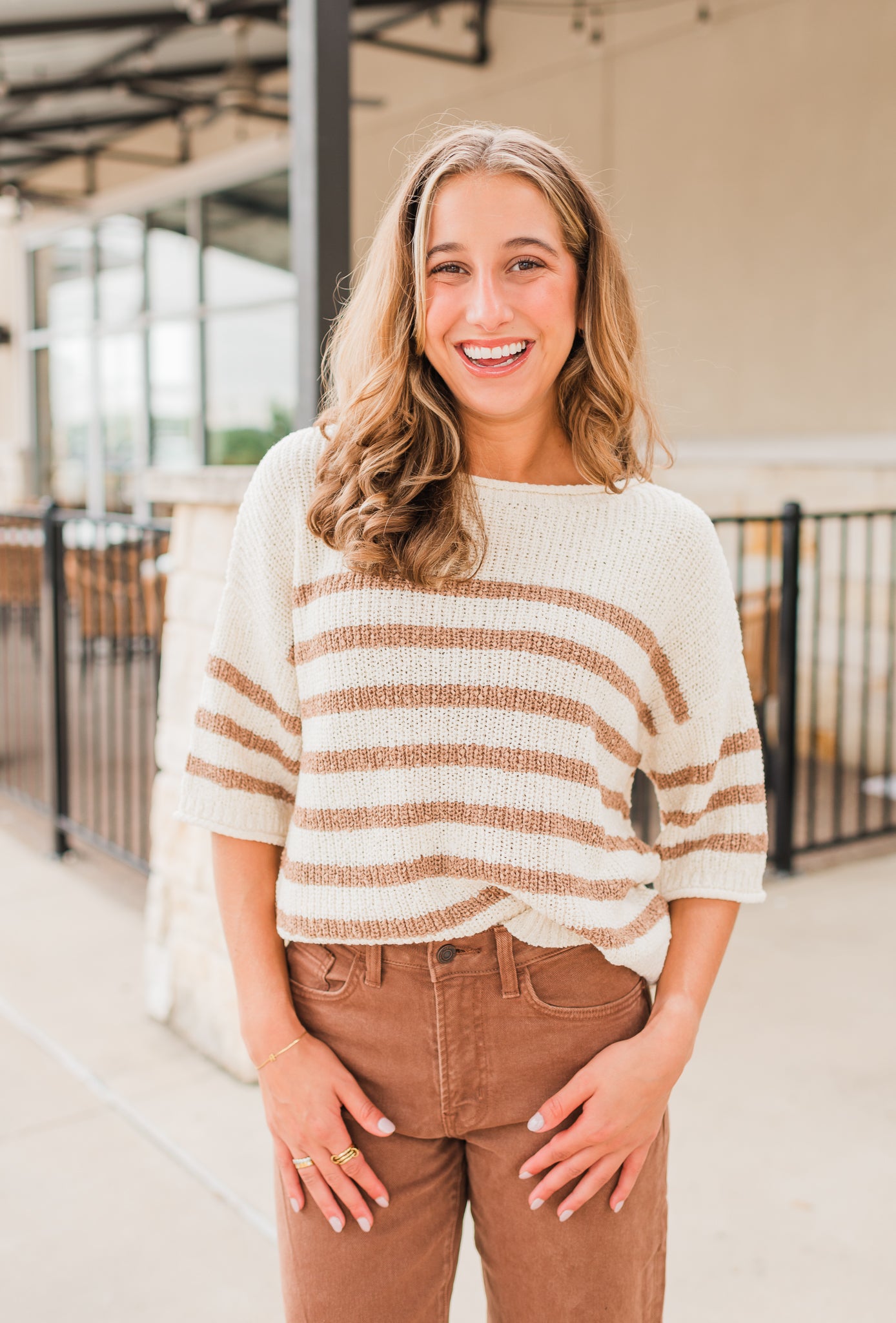 Page Sweater | Mocha Stripe