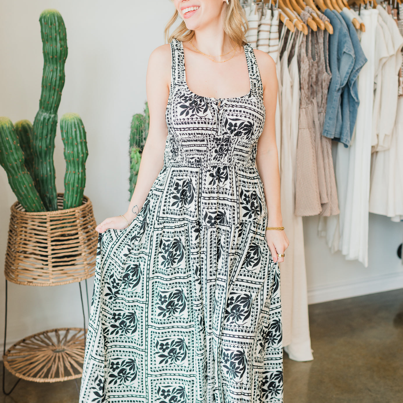 River Cruise Dress | Black + White