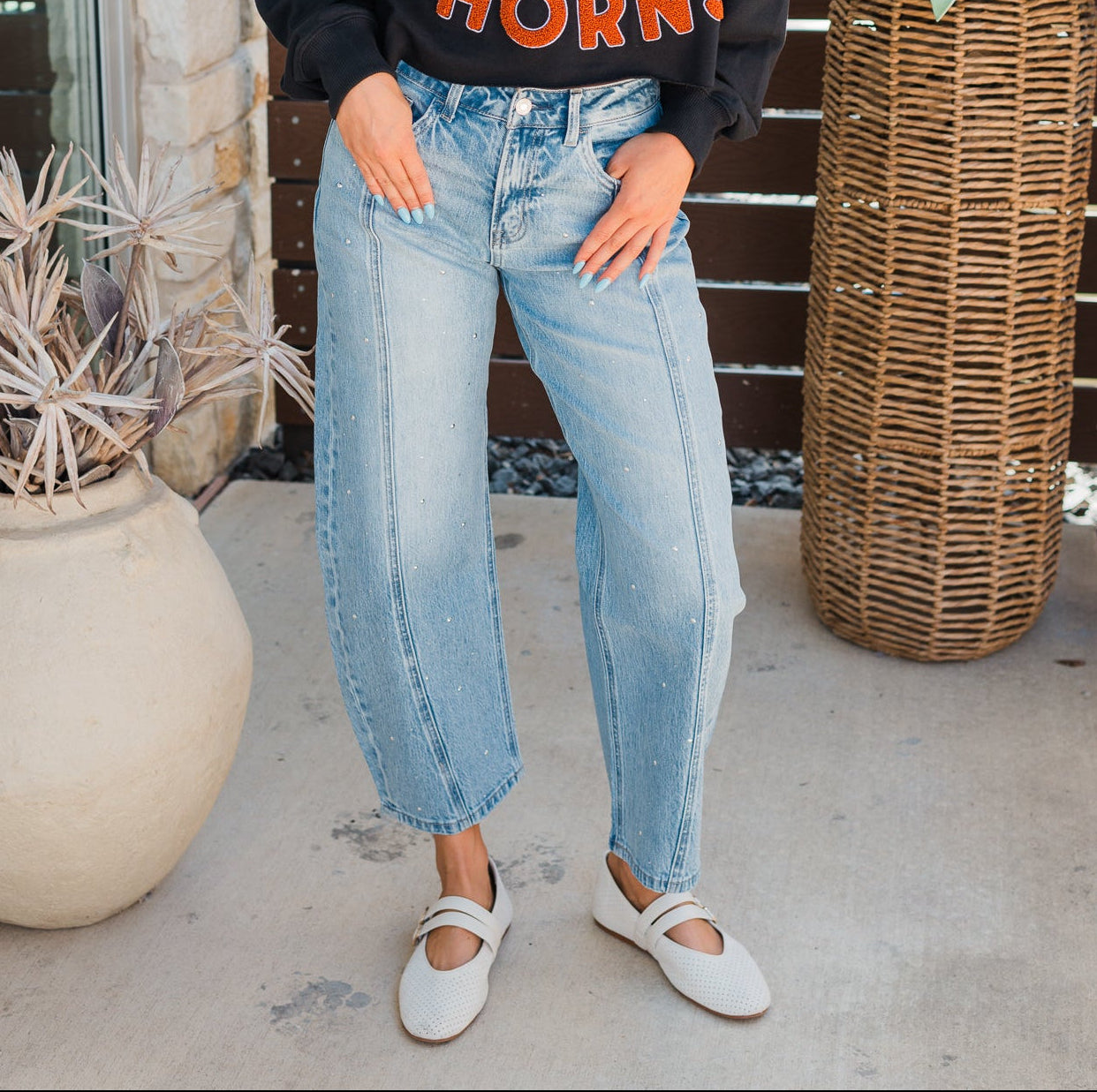 Cropped Crewneck | Hook 'Em Horns