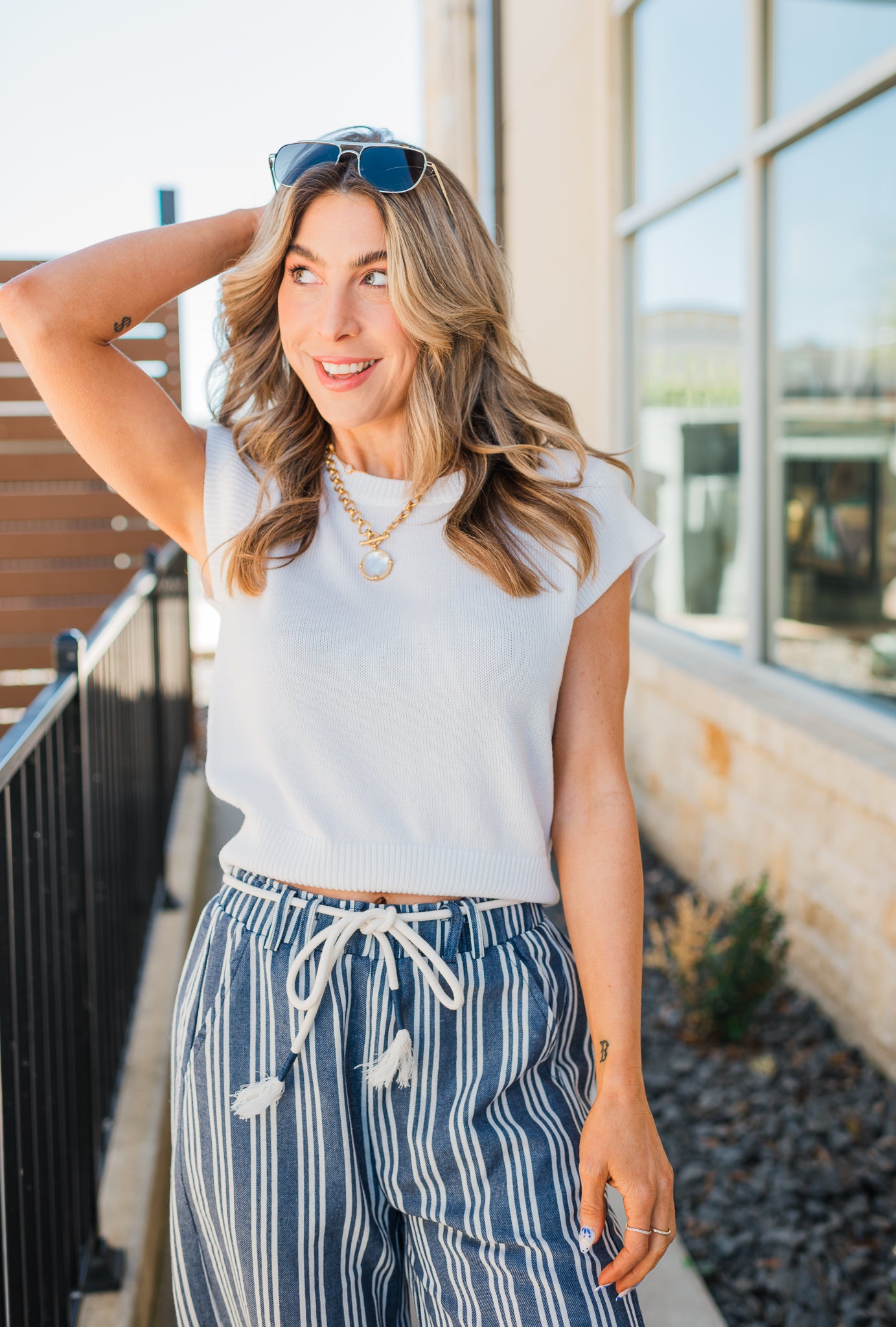 Jolie Knit Top | White