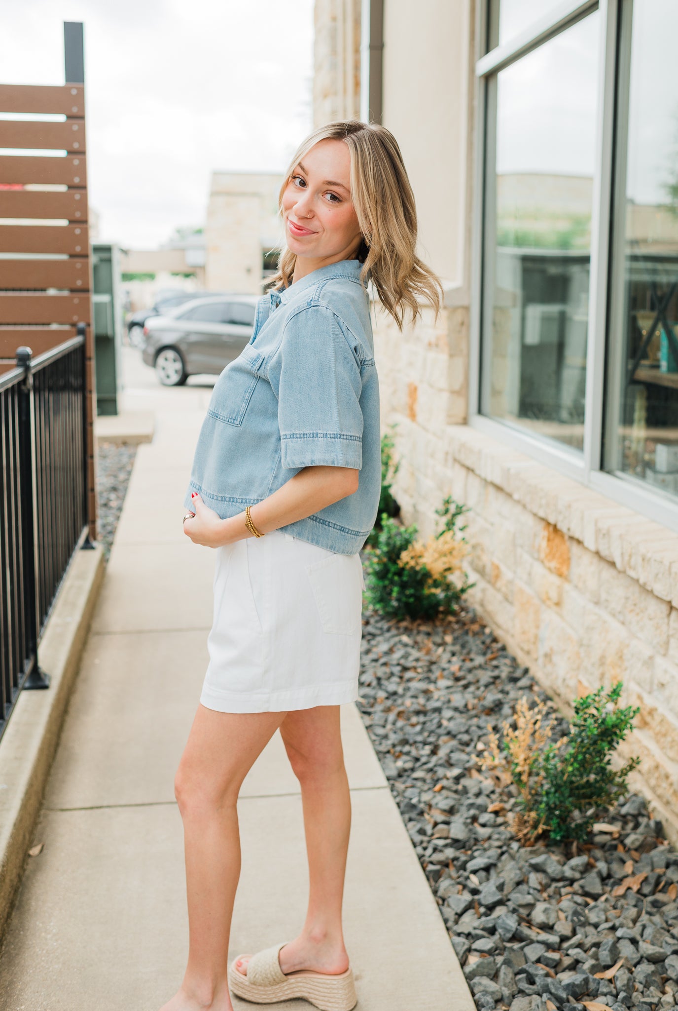 Heather Denim Top | Vintage Cloud