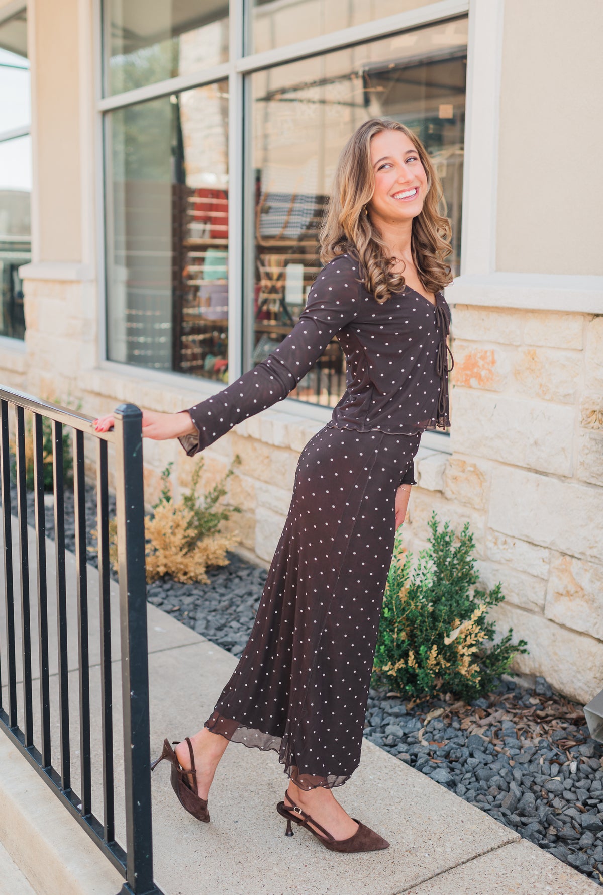 Z Supply | Eda Polka Dot Skirt | Dark Chocolate
