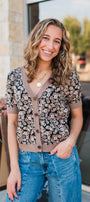 Gabbie Sweater | Brown Floral