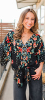 Gigi Top | Black Floral Mix