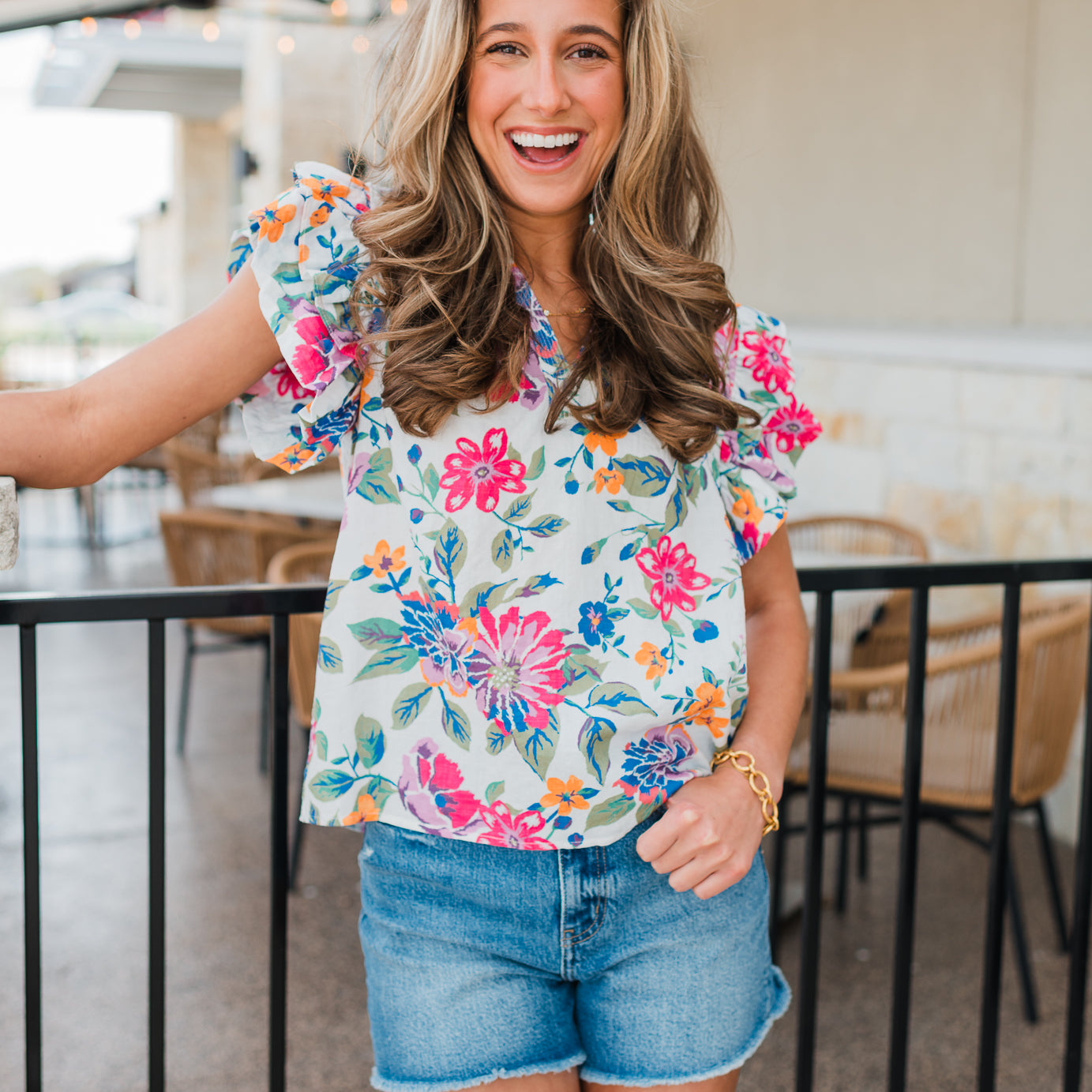 Gemma Top | Pink Floral