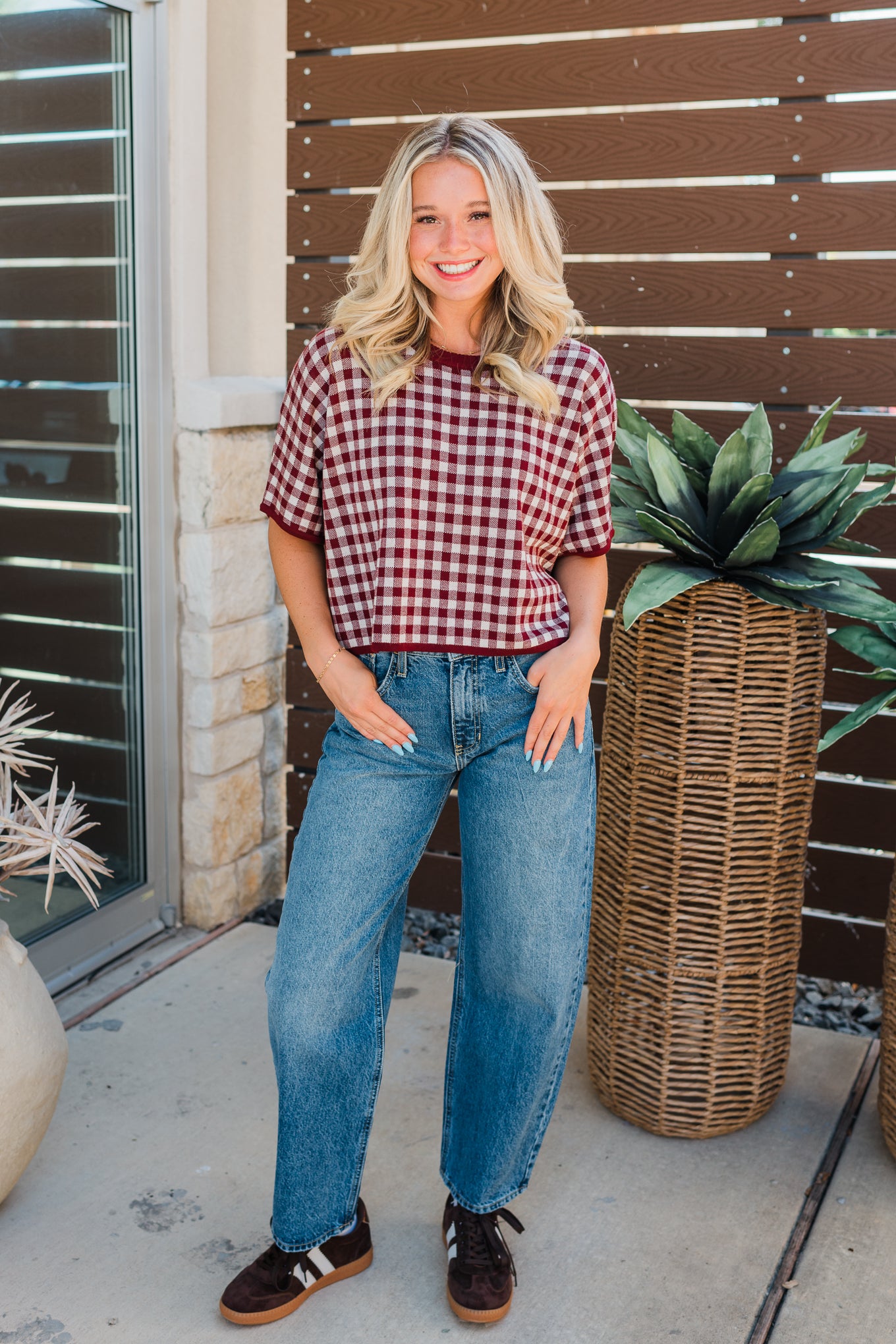 Collins Knit Top | Burgundy