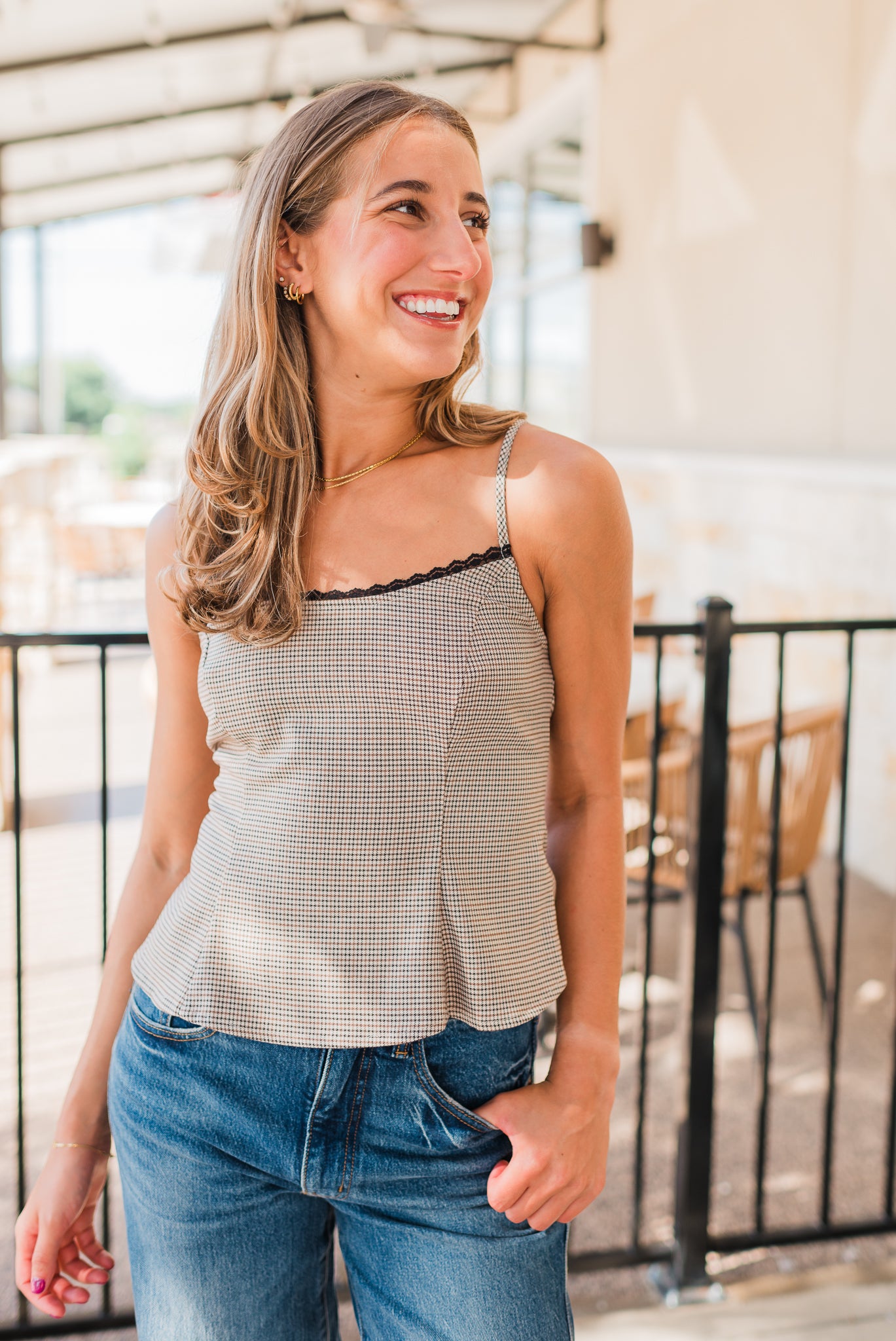 Kirsten Peplum Cami | Khaki