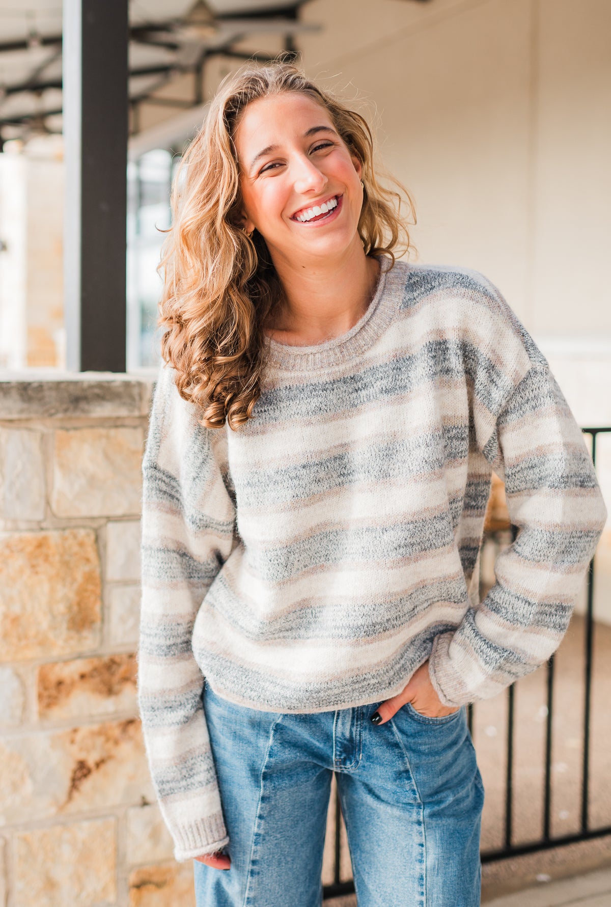 Karrington Sweater | Mocha Stripe