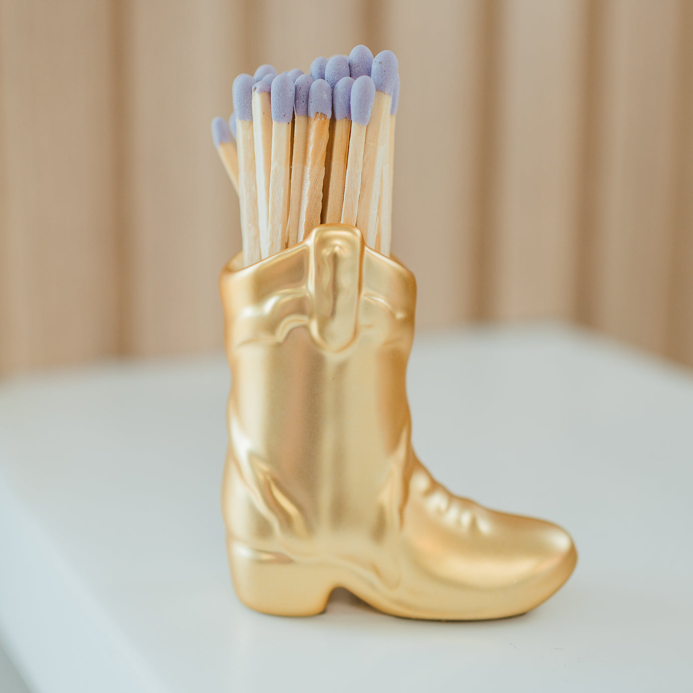 Match Holder | Metallic Gold Boot