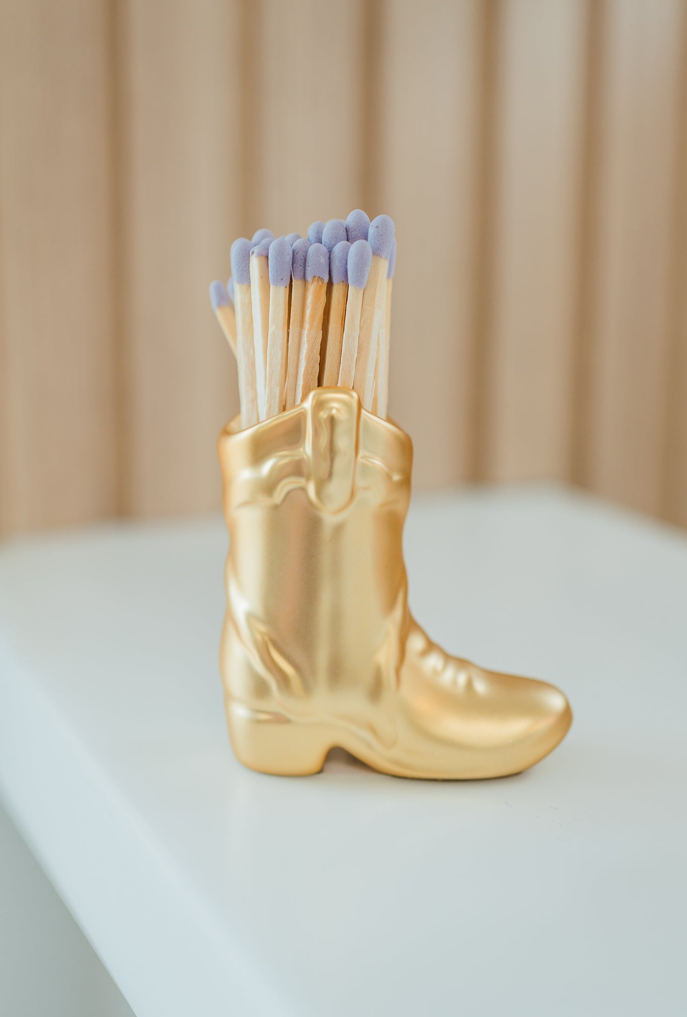 Match Holder | Metallic Gold Boot