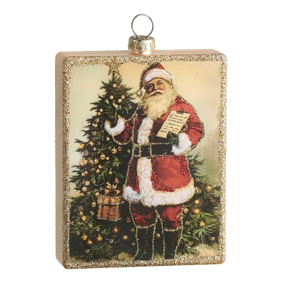 Checking It Twice Square Ornament