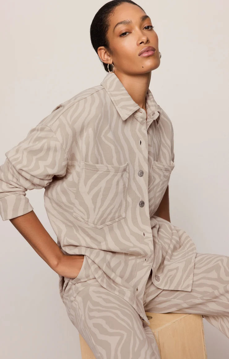 All Day Knit Zebra Jacket | Soapstone
