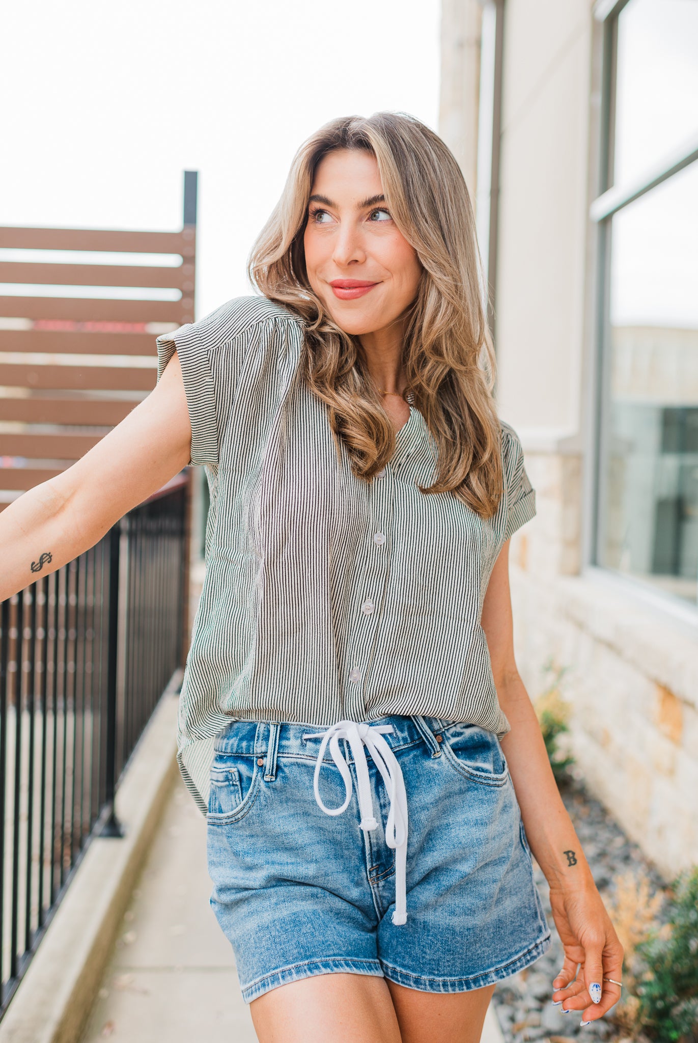 Lauren Top | Champagne Stripe