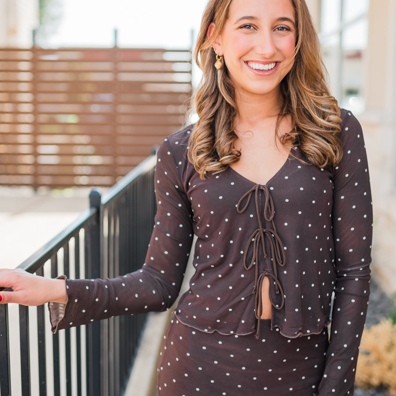 Z Supply | Amara Polka Dot Top | Dark Chocolate
