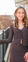 Z Supply | Amara Polka Dot Top | Dark Chocolate