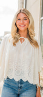 Gracie Eyelet Top | Ivory