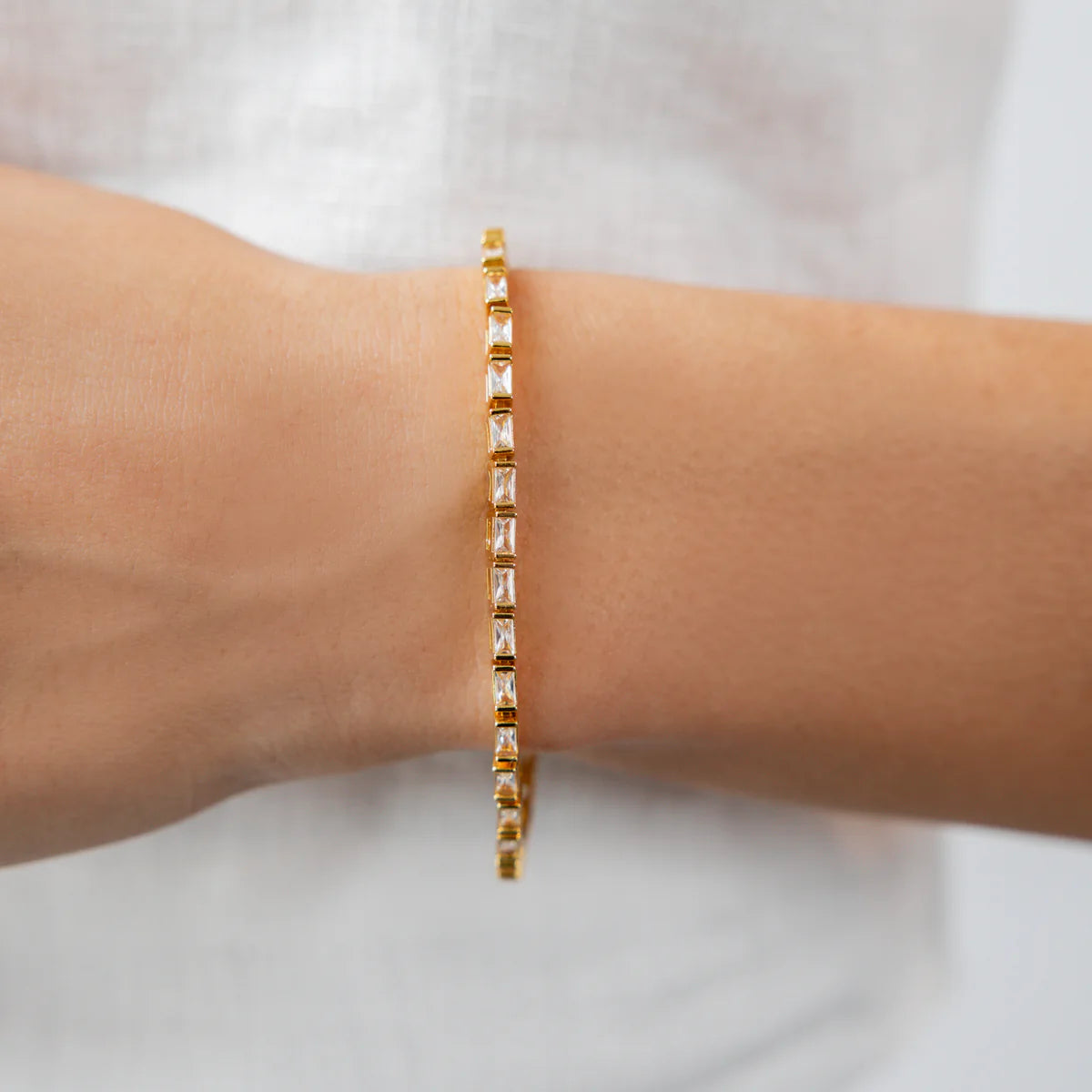 Brenda Grands | 18K Gold Baguette Tennis Bracelet