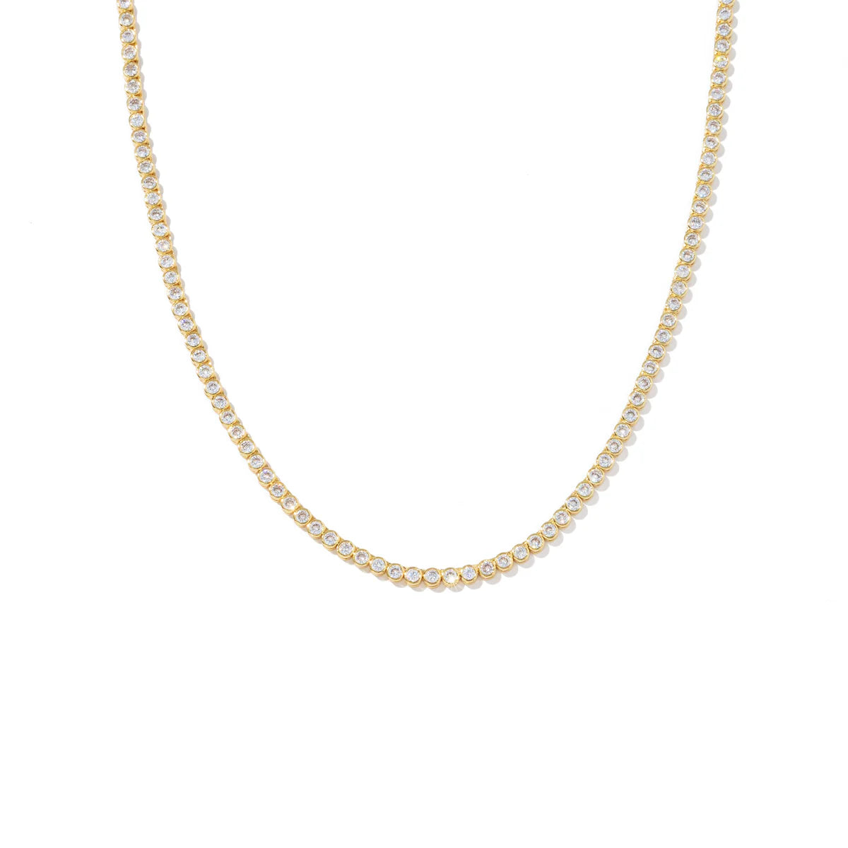 18K Gold Plated Necklace | Diamond Tennis