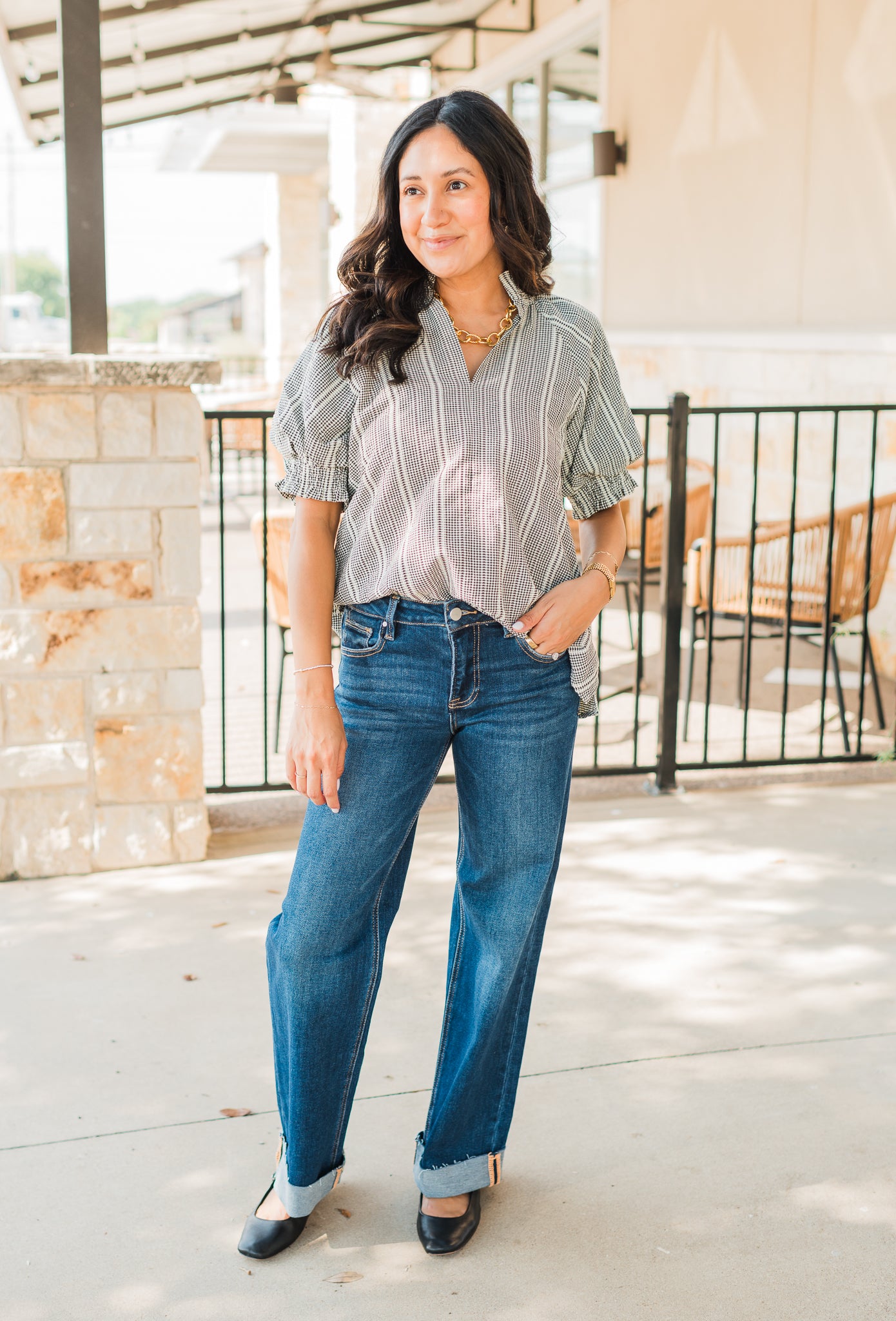 Mara Top | Black Stripe