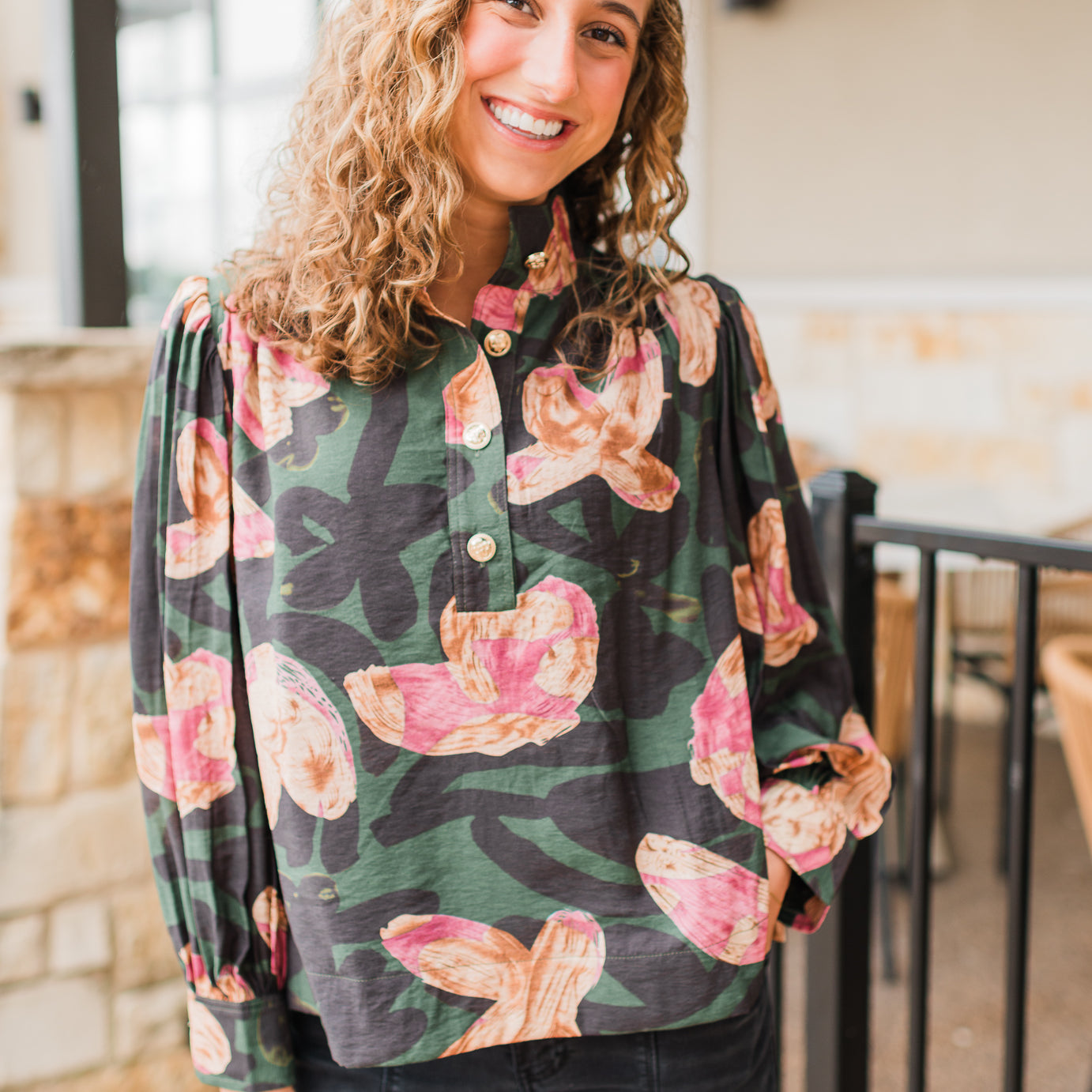 Carter Top | Pine Floral