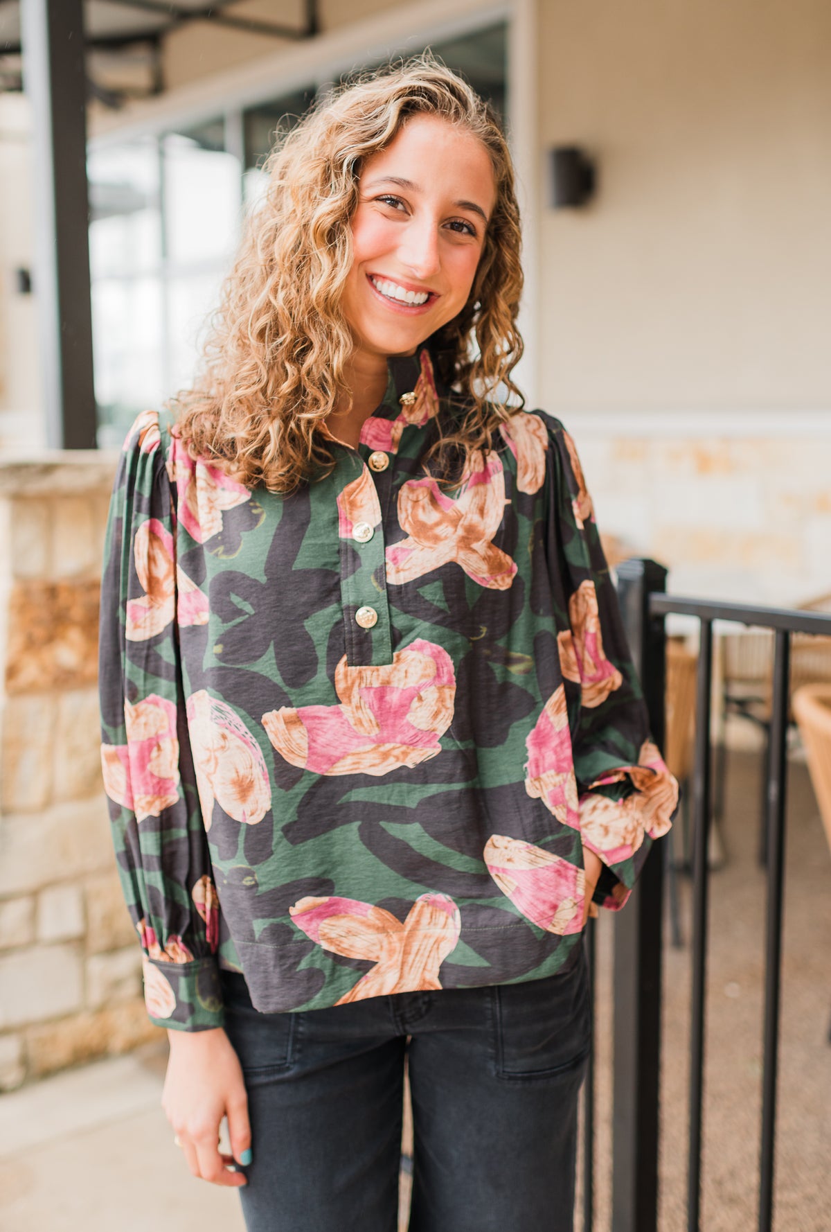 Carter Top | Pine Floral