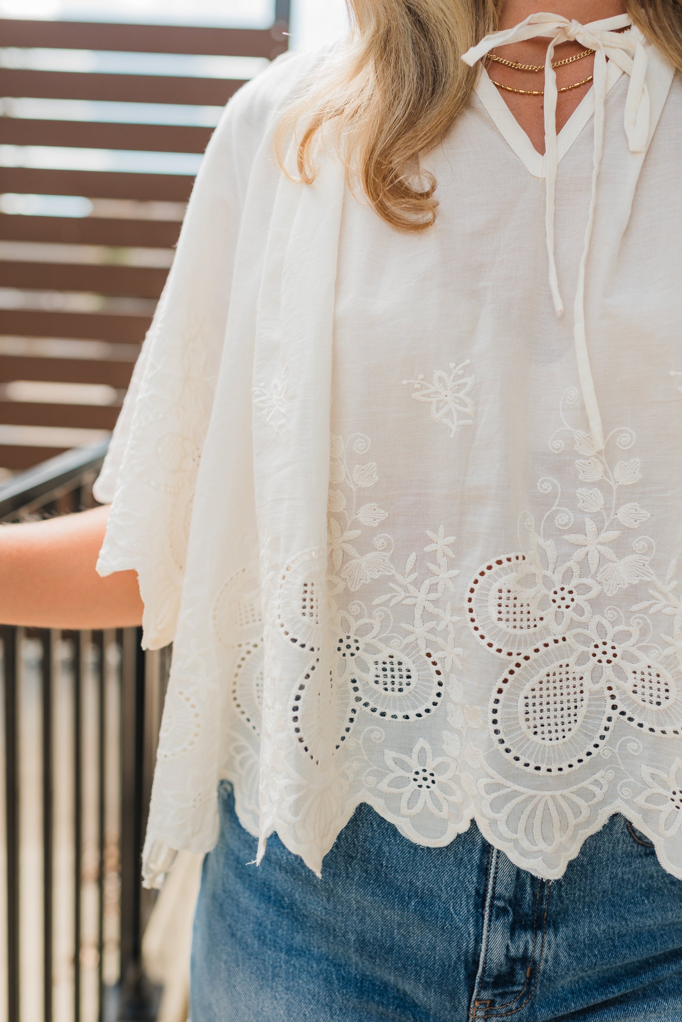 Gracie Eyelet Top | Ivory
