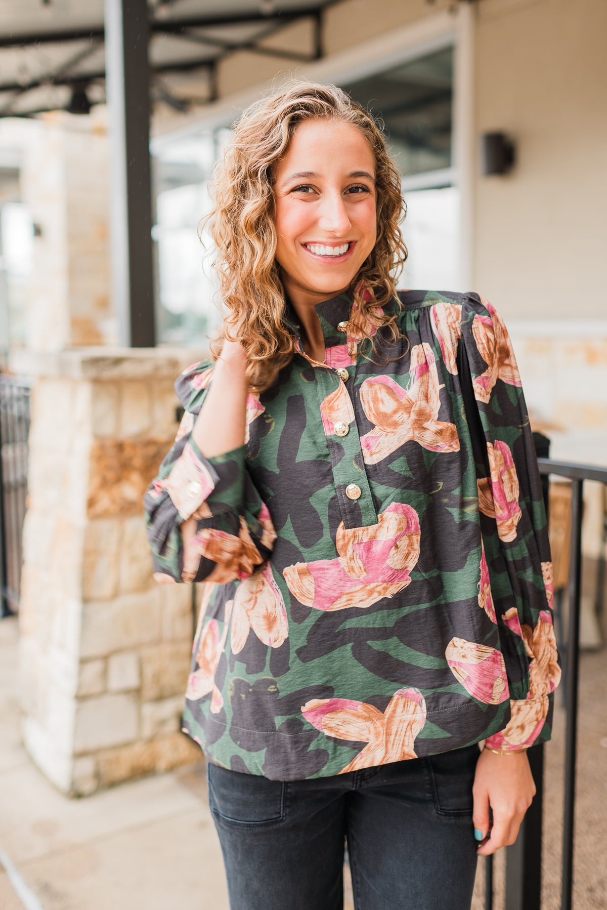 Carter Top | Pine Floral
