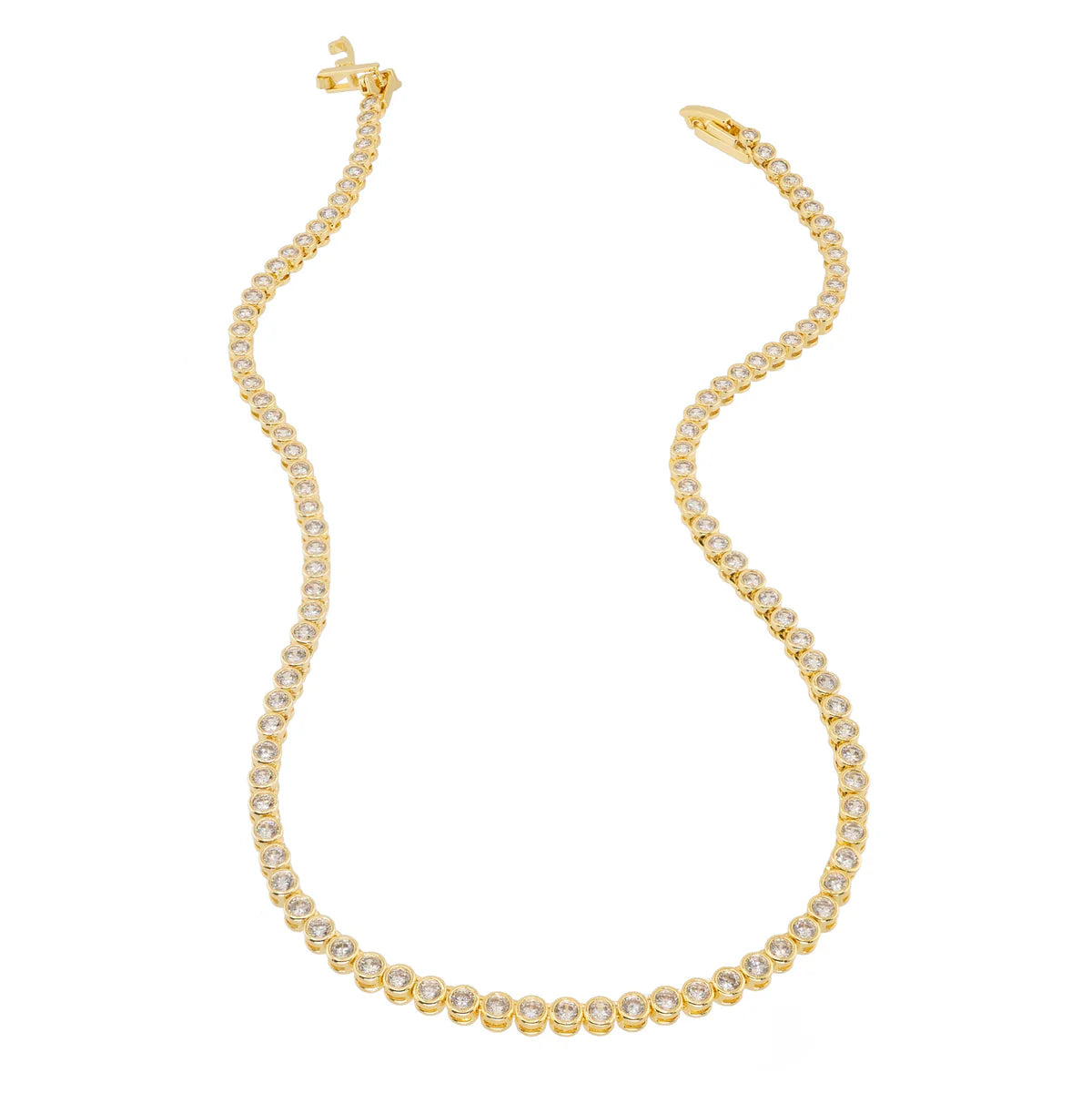 18K Gold Plated Necklace | Diamond Tennis