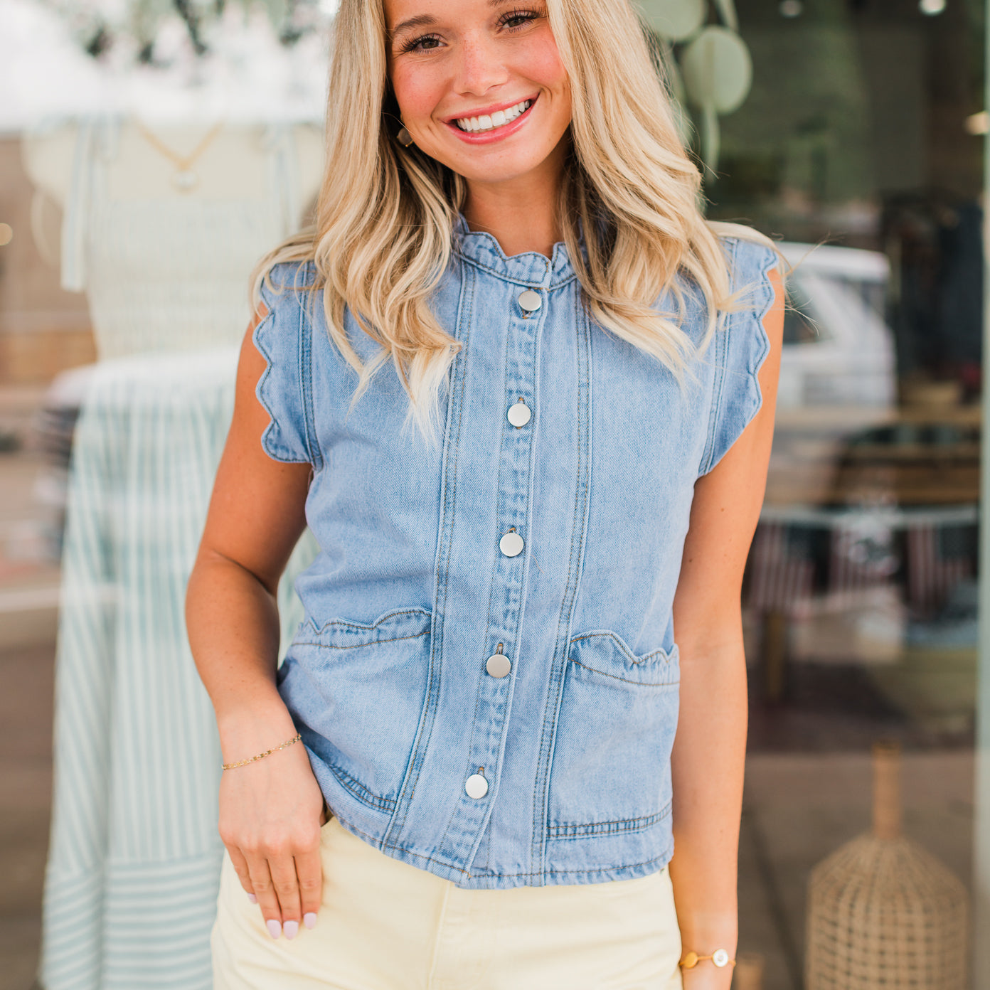 Carolina Vest | Ruffled Denim