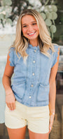 Carolina Vest | Ruffled Denim