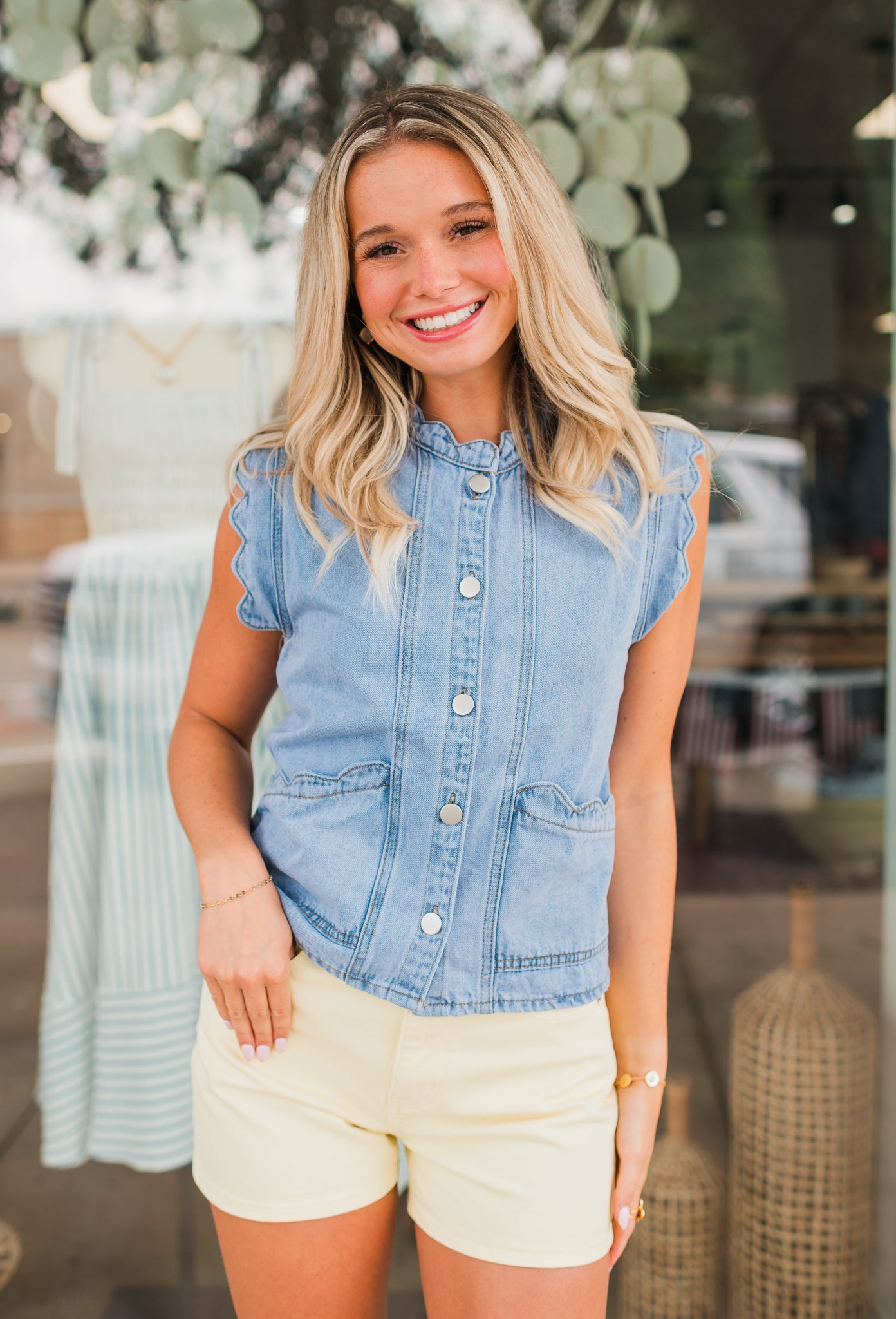 Carolina Vest | Ruffled Denim