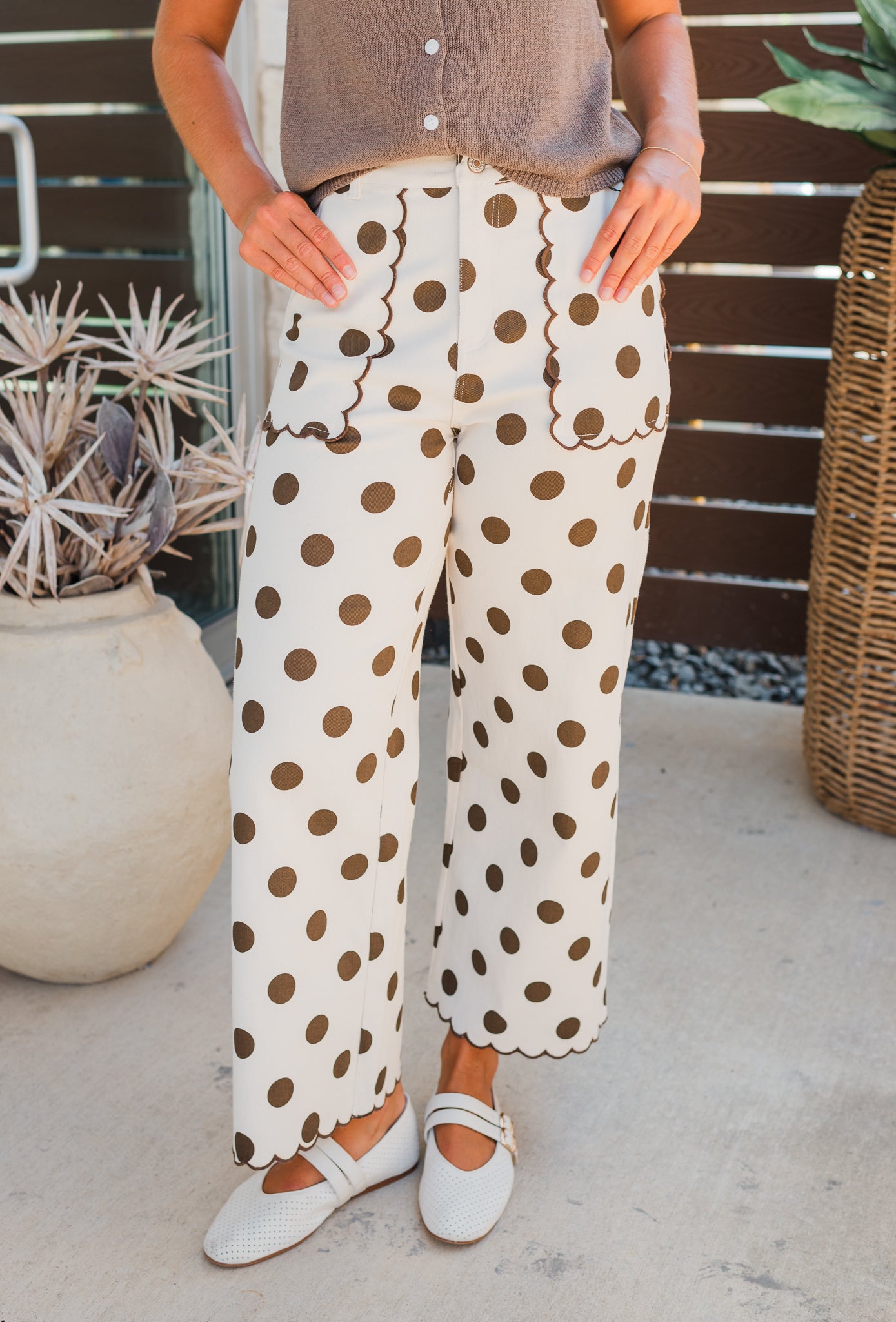 Larsyn Pants | Espresso Polka Dot