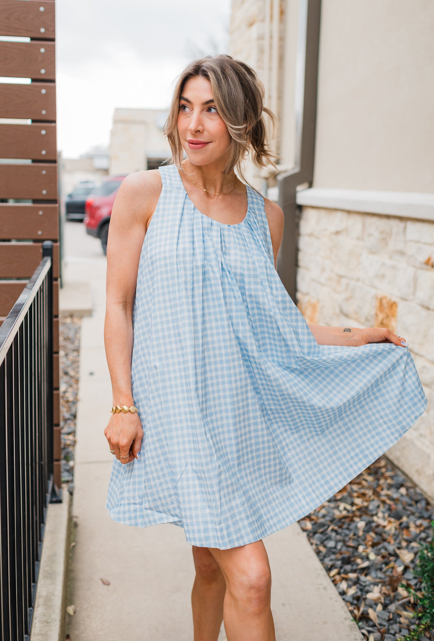 Mabel Dress | Blue Gingham