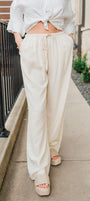 La Jolla Pants | Linen Ecru