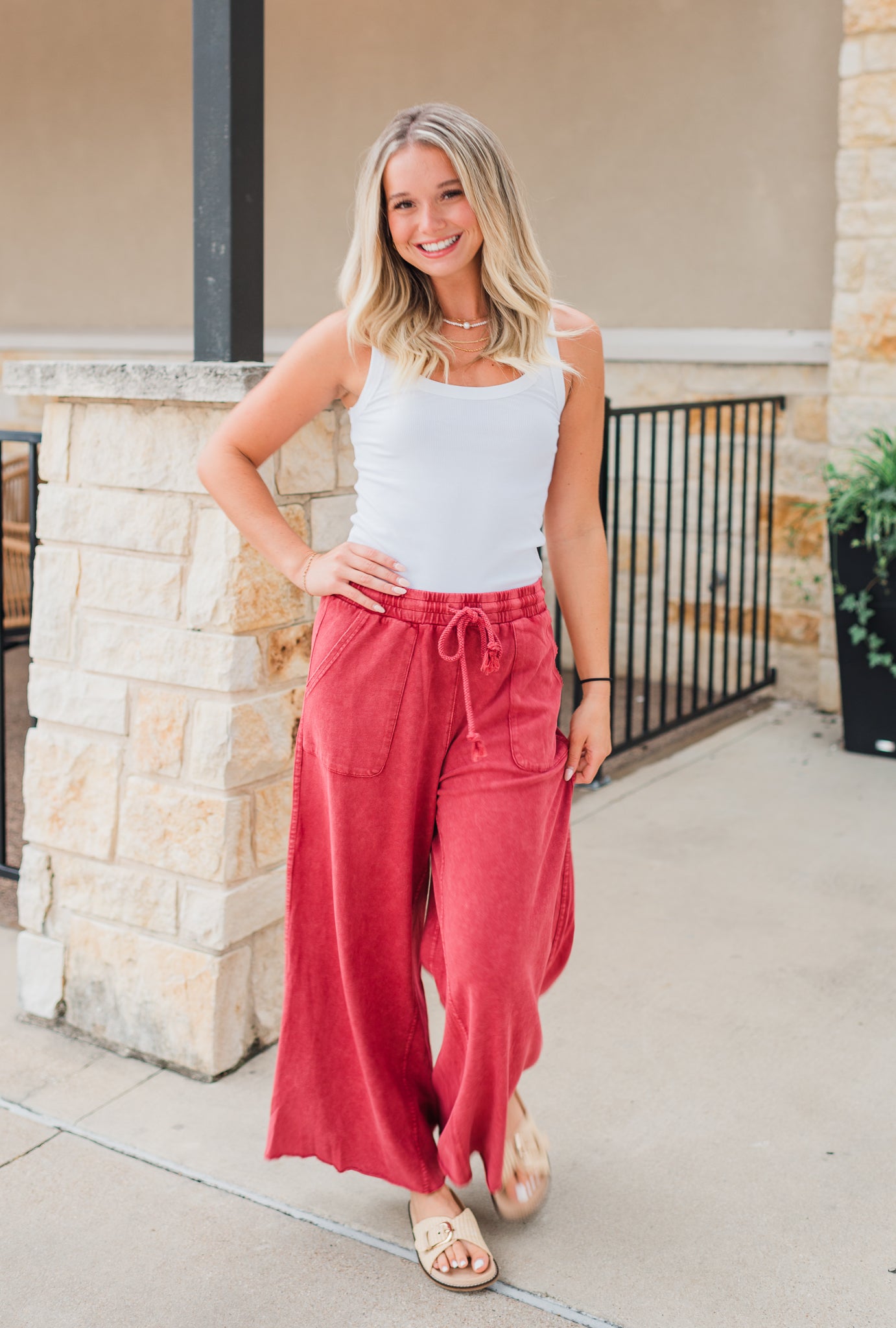 Tatum Pants | Boho Red