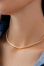 18K Gold Plated Necklace | Baguette Tennis
