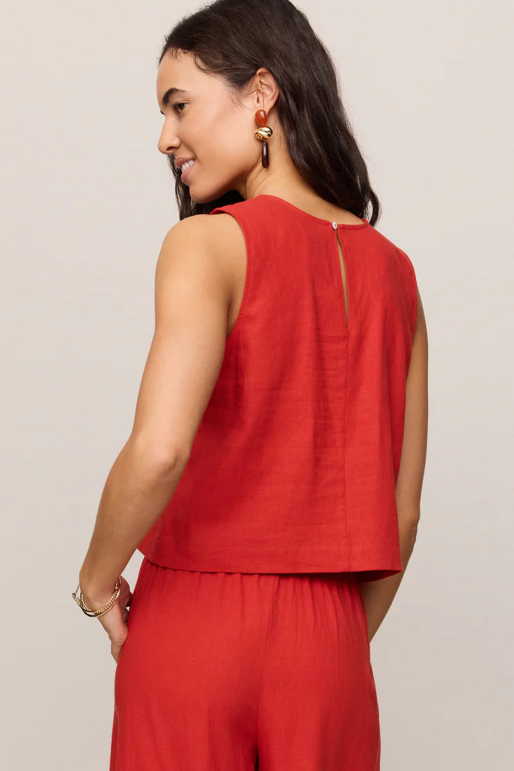 Z Supply | Sloane Linen Top | Chili Pepper