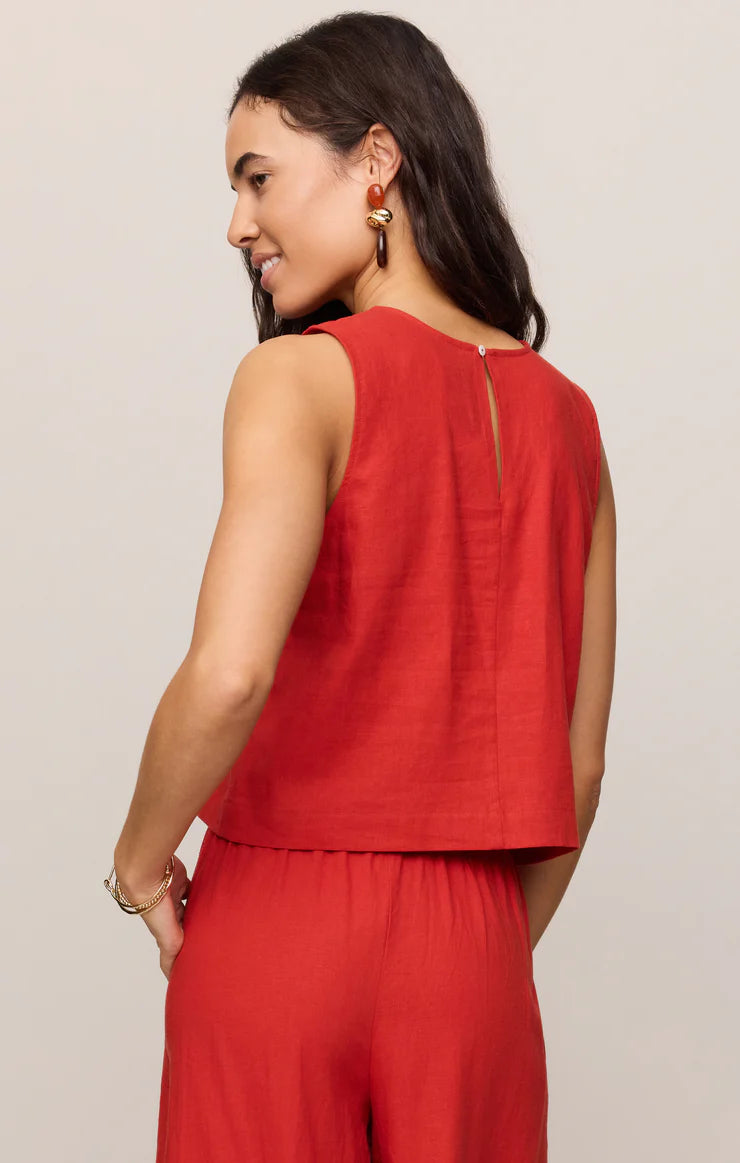 Z Supply | Sloane Linen Top | Chili Pepper