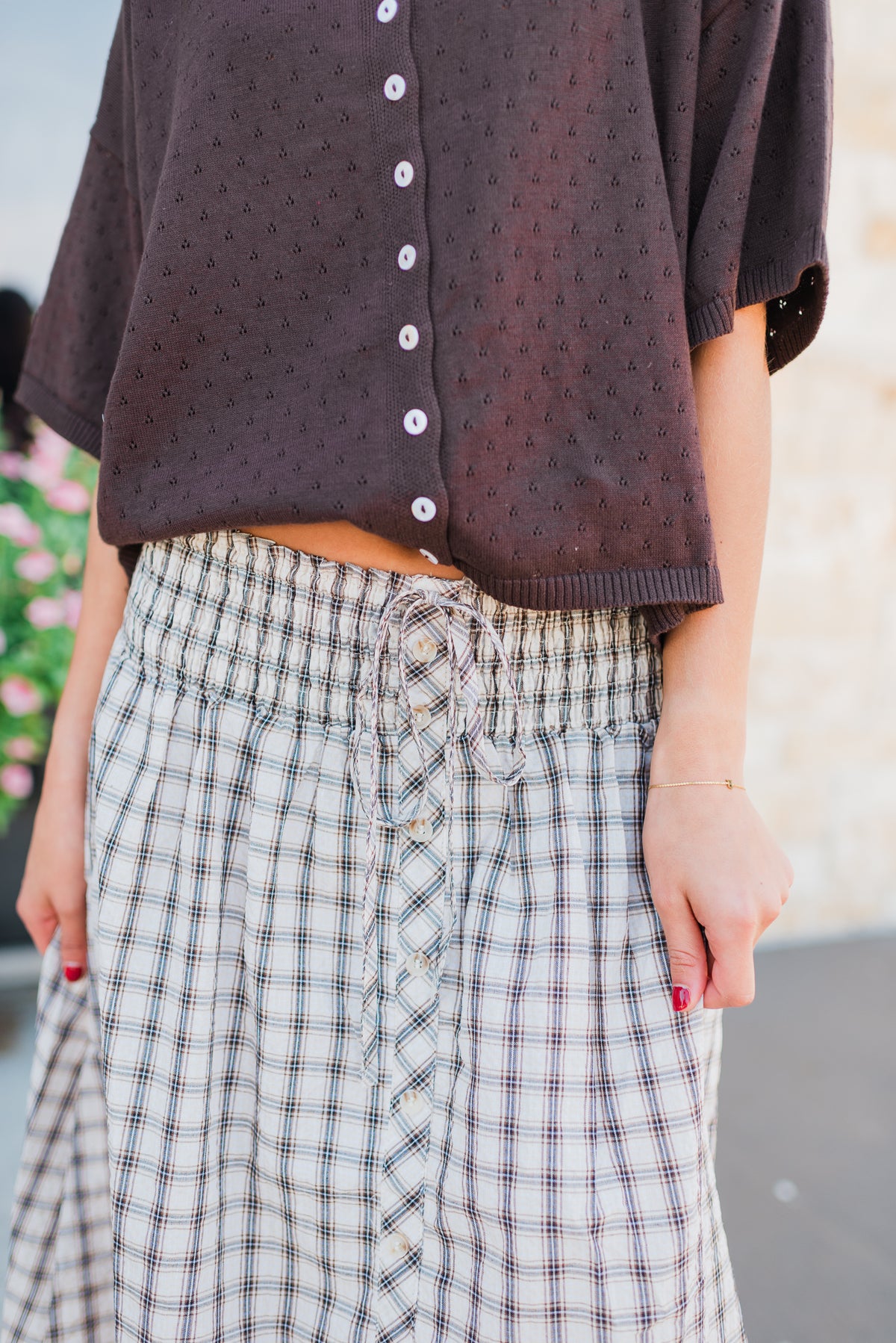 Sunday Stroll Skirt | Khaki Plaid