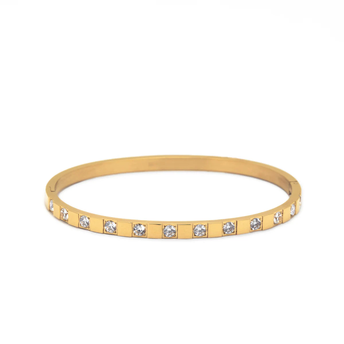 Brenda Grands | 18K Gold Plated Bangle | Structured Diamond