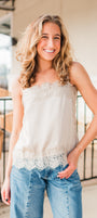 Waverly Lace Cami | Taupe