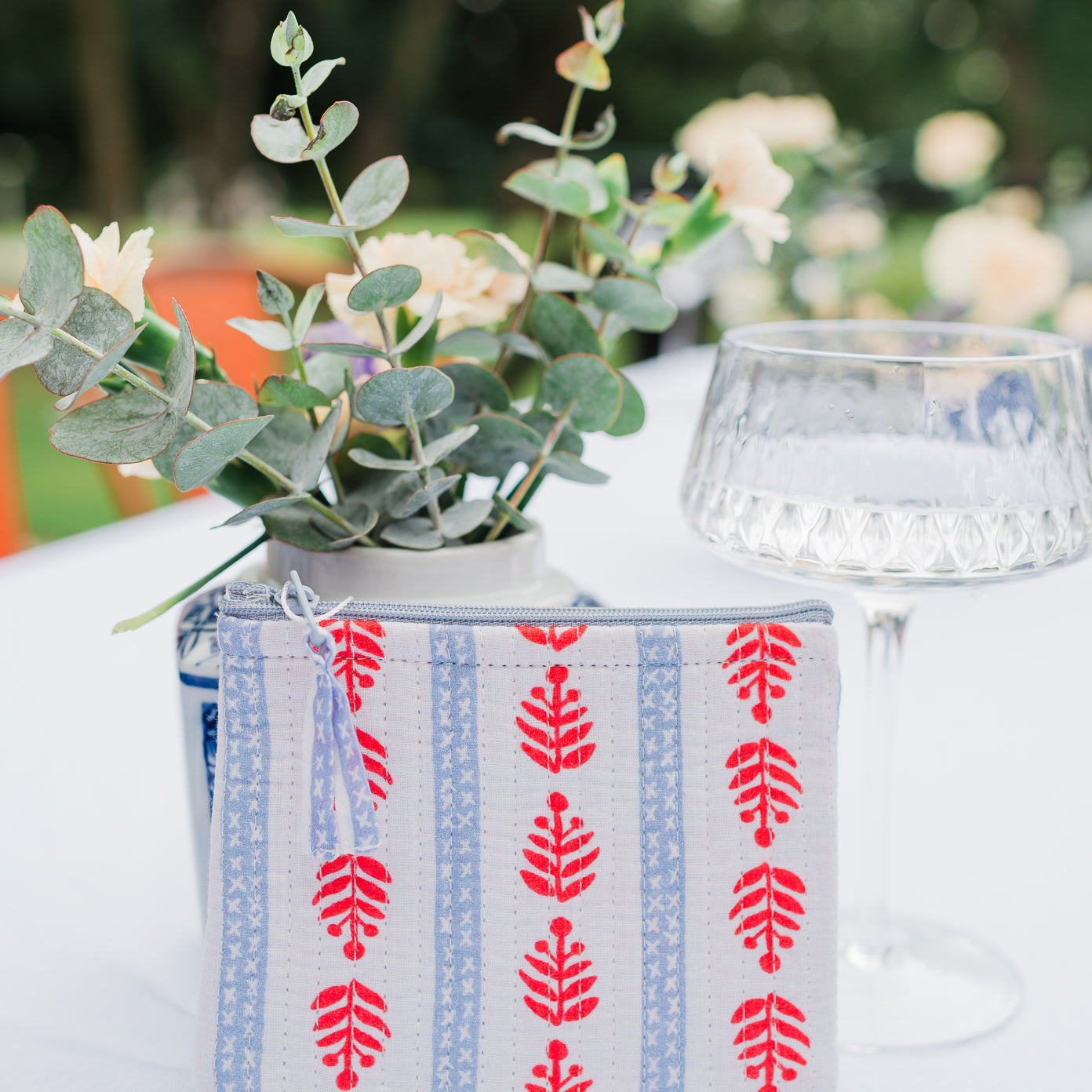 Small Quilted Pouch | White Americana