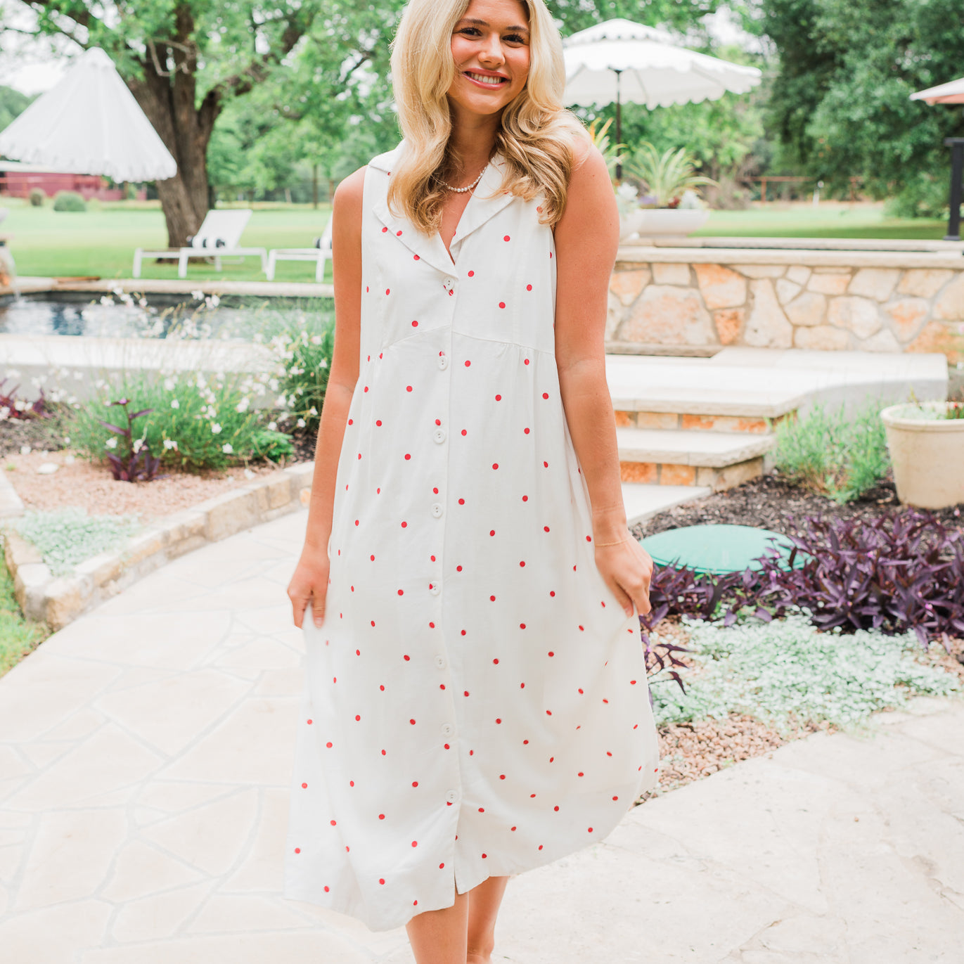Ceri Dress | Cardinal Dot