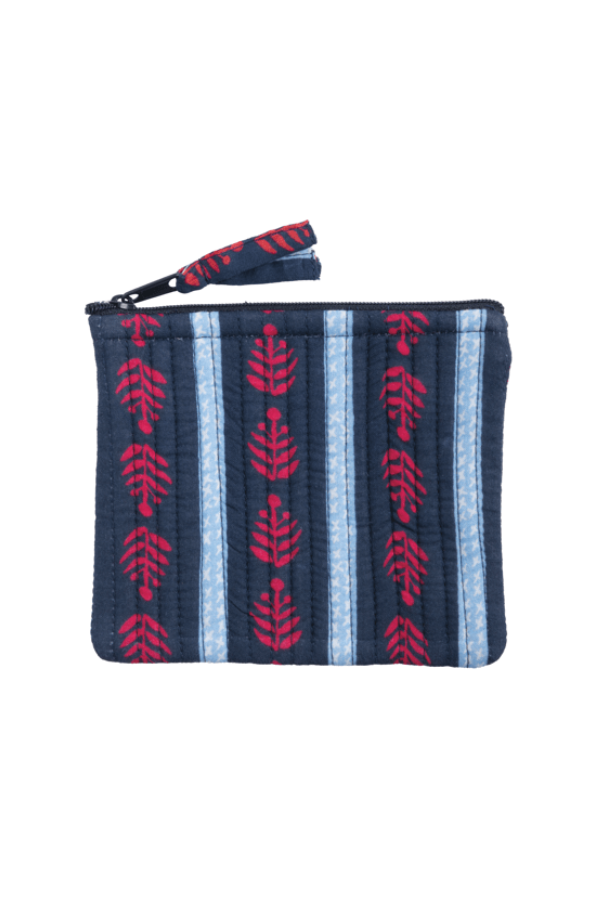 Block Print Quilted Pouch | Blue Americana